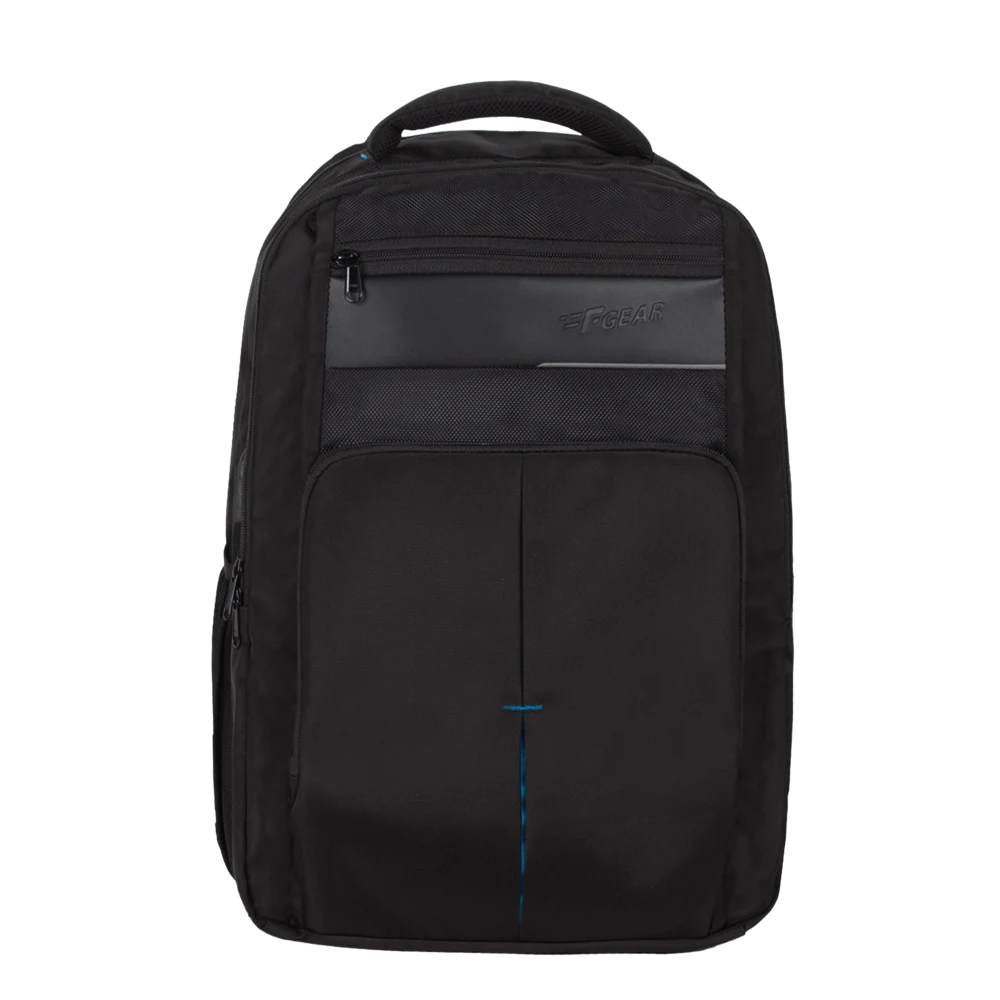 F Gear Gravity 30L Black Laptop Backpack with Raincover